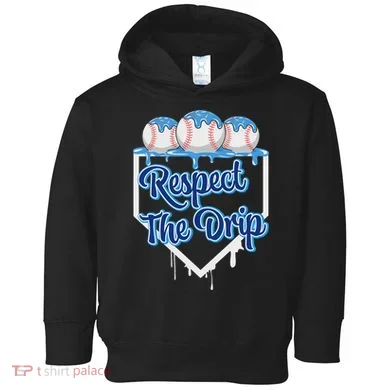 Baseball Drip Ice Cream Drip Respect The Drip Toddler Hoodie