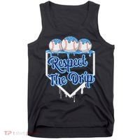 Baseball Drip Ice Cream Drip Respect The Drip Tank Top thumb 0