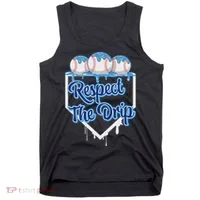 Baseball Drip Ice Cream Drip Respect The Drip Tank Top thumb 0