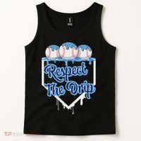 Baseball Drip Ice Cream Drip Respect The Drip Tank Top thumb 2