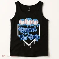 Baseball Drip Ice Cream Drip Respect The Drip Tank Top thumb 2