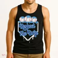 Baseball Drip Ice Cream Drip Respect The Drip Tank Top thumb 3