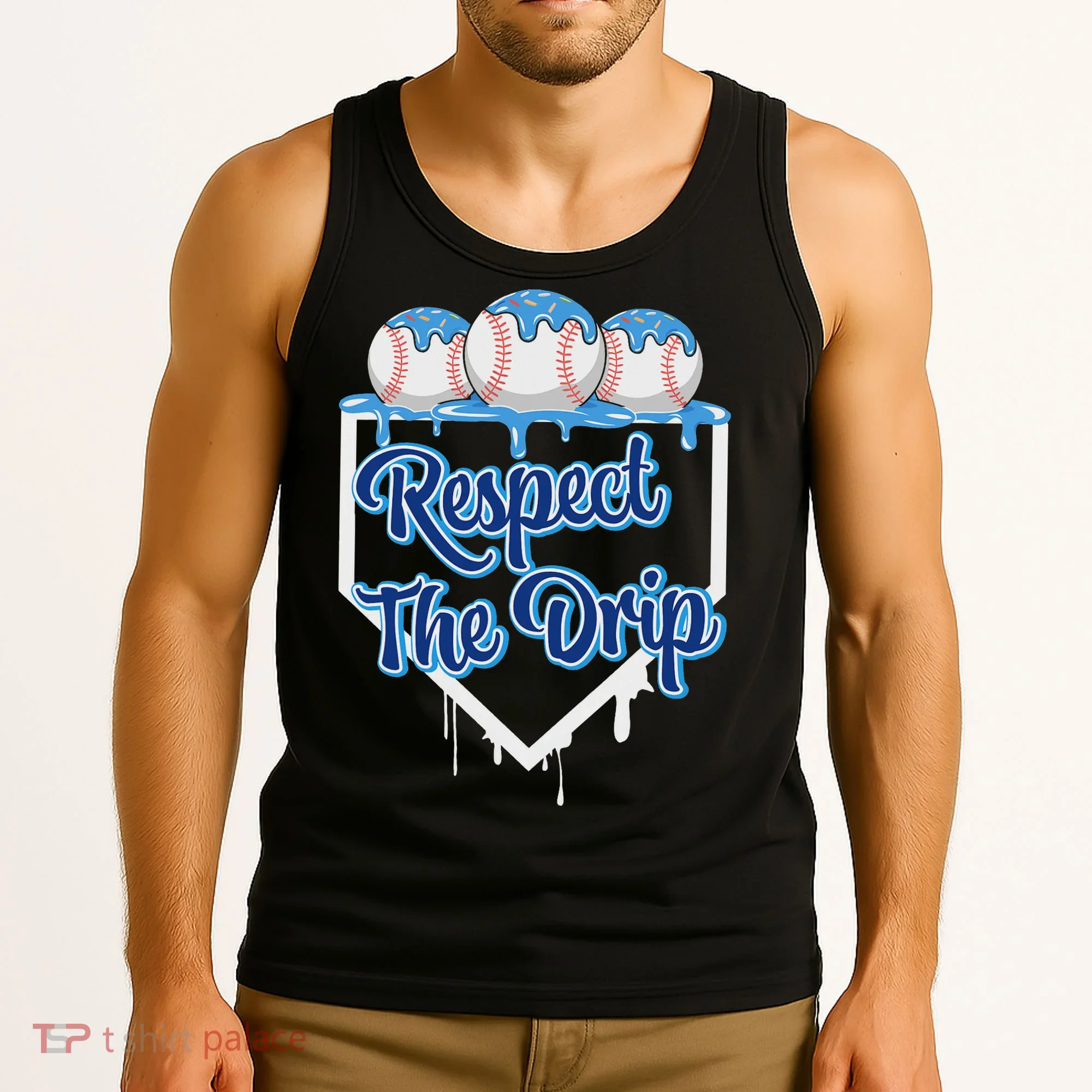 Baseball Drip Ice Cream Drip Respect The Drip Tank Top