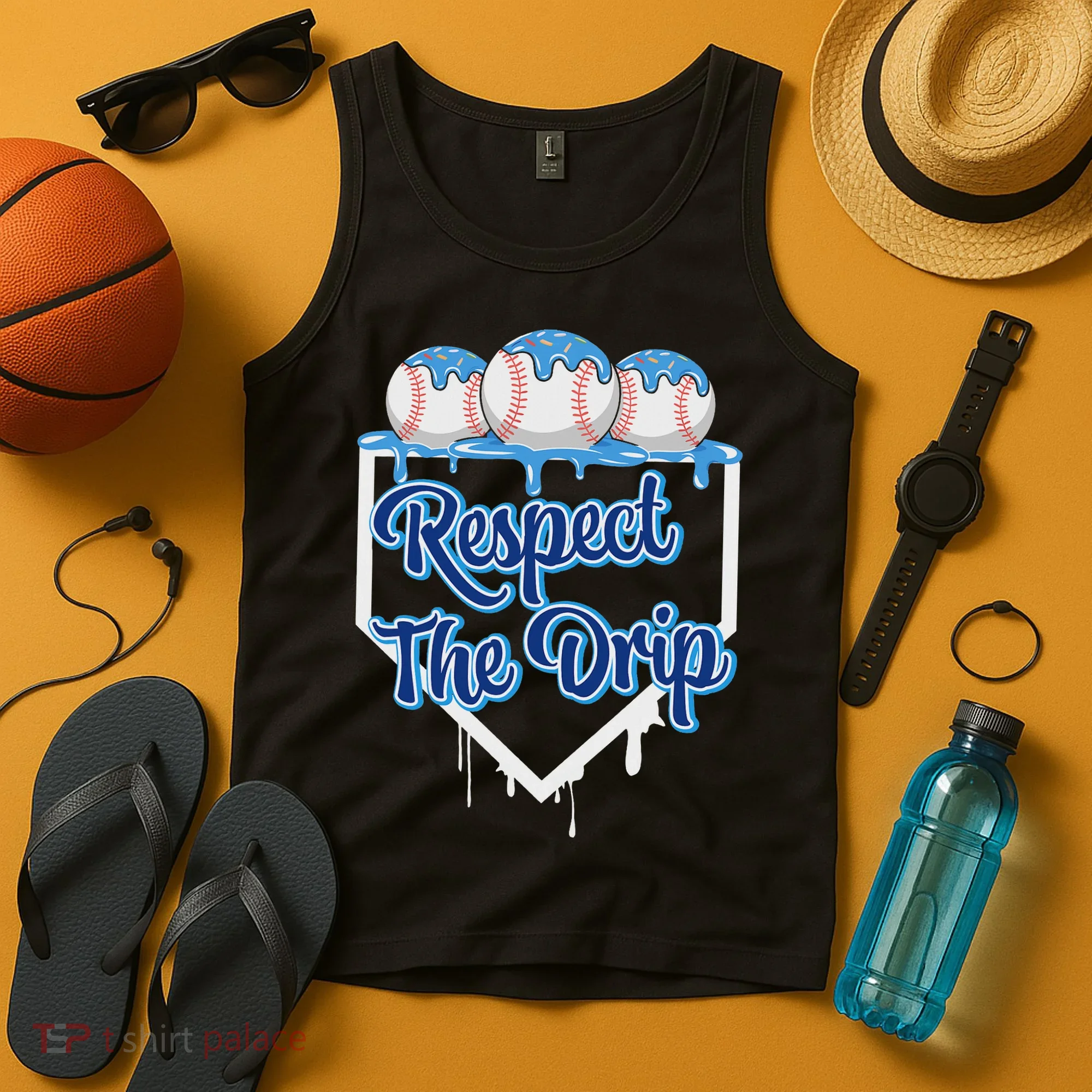 Baseball Drip Ice Cream Drip Respect The Drip Tank Top
