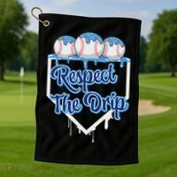 Baseball Drip Ice Cream Drip Respect The Drip Golf Towel thumb 1