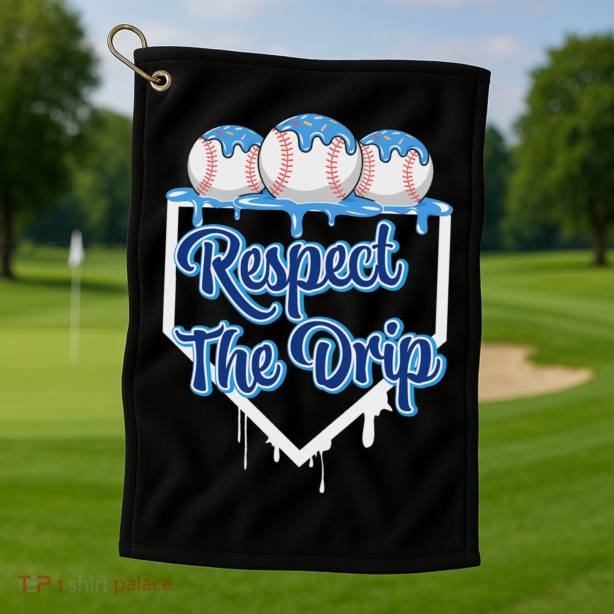 Baseball Drip Ice Cream Drip Respect The Drip Golf Towel