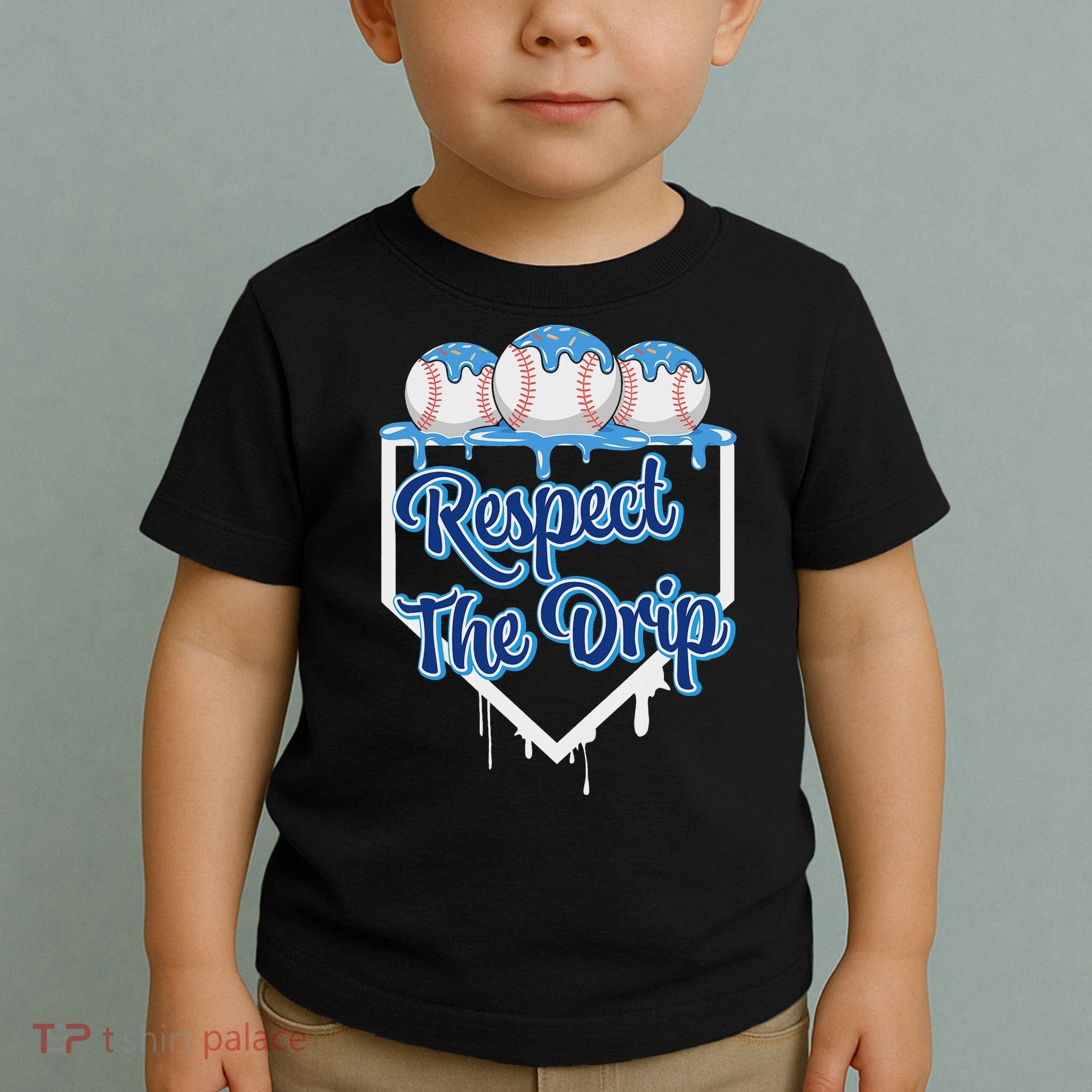 Baseball Drip Ice Cream Drip Respect The Drip Toddler T-Shirt