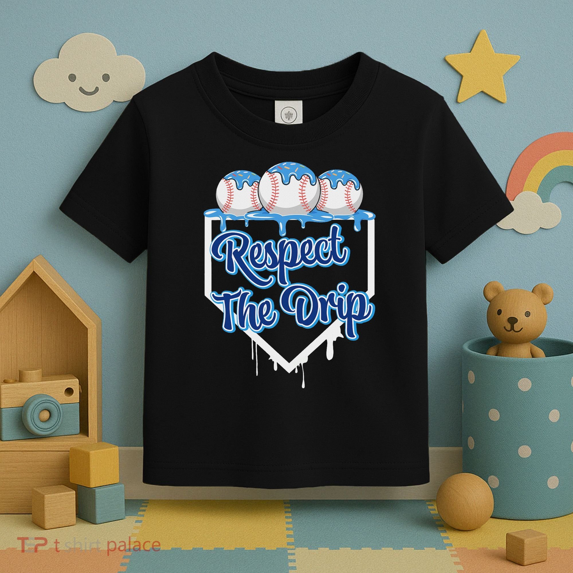Baseball Drip Ice Cream Drip Respect The Drip Toddler T-Shirt