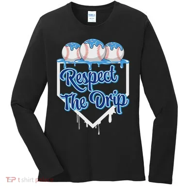 Baseball Drip Ice Cream Drip Respect The Drip Women's Long Sleeve Shirt