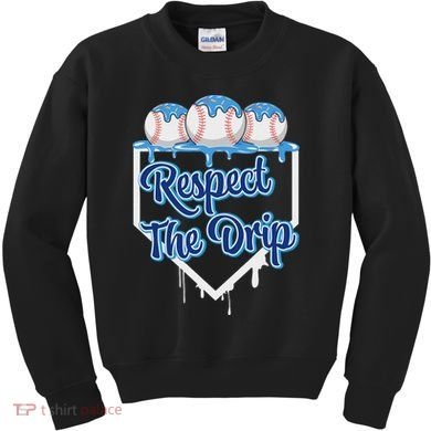 Baseball Drip Ice Cream Drip Respect The Drip Kids Sweatshirt