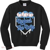 Baseball Drip Ice Cream Drip Respect The Drip Kids Sweatshirt thumb 0