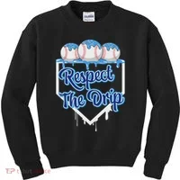 Baseball Drip Ice Cream Drip Respect The Drip Kids Sweatshirt thumb 0