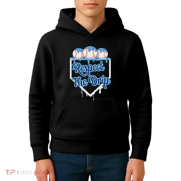 Baseball Drip Ice Cream Drip Respect The Drip Kids Hoodie