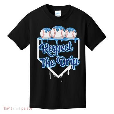 Baseball Drip Ice Cream Drip Respect The Drip Kids T-Shirt