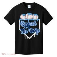 Baseball Drip Ice Cream Drip Respect The Drip Kids T-Shirt thumb 0