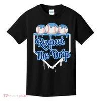 Baseball Drip Ice Cream Drip Respect The Drip Kids T-Shirt thumb 0
