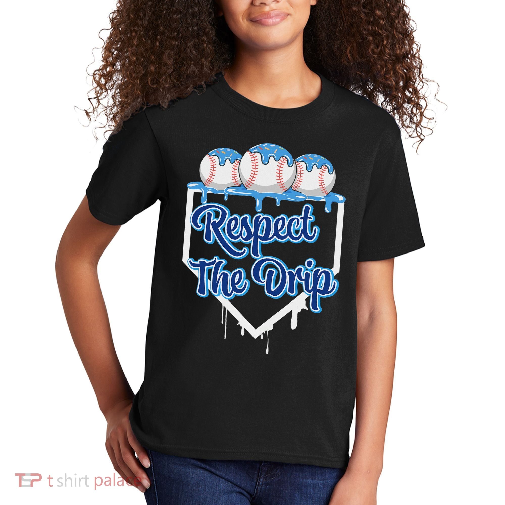 Baseball Drip Ice Cream Drip Respect The Drip Kids T-Shirt