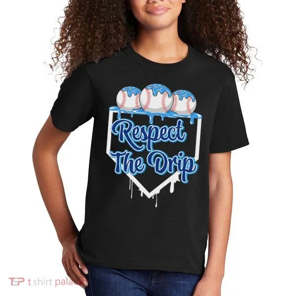 Baseball Drip Ice Cream Drip Respect The Drip Kids T-Shirt