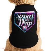 Baseball Drip Ice Cream Dripping Respect The Drip  Doggie Tank thumb 0