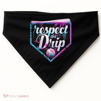 Baseball Drip Ice Cream Dripping Respect The Drip  USA-Made Doggie Bandana