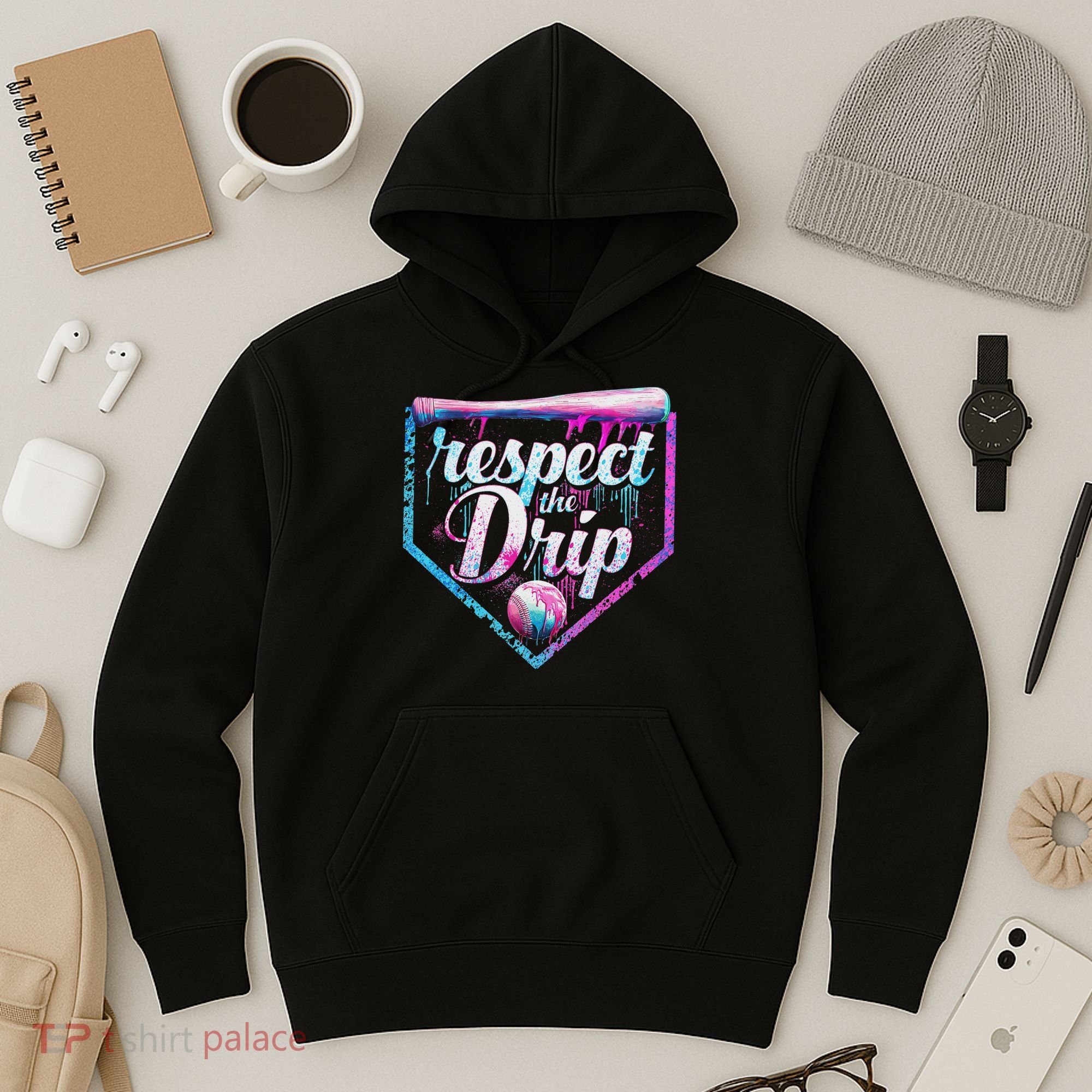 Baseball Drip Ice Cream Dripping Respect The Drip  Hoodie