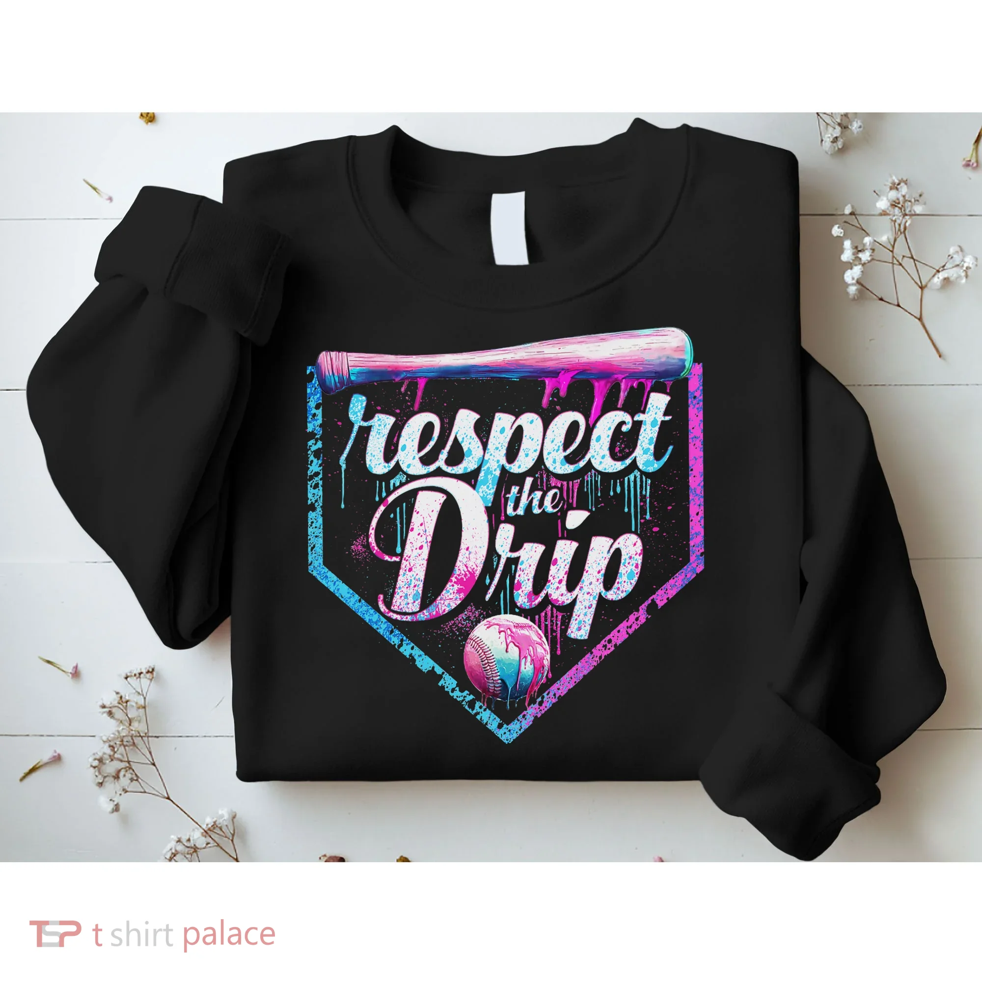 Baseball Drip Ice Cream Dripping Respect The Drip  Sweatshirt