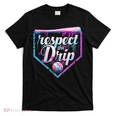 Baseball Drip Ice Cream Dripping Respect The Drip  T-Shirt