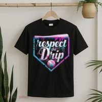 Baseball Drip Ice Cream Dripping Respect The Drip  T-Shirt thumb 2