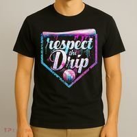 Baseball Drip Ice Cream Dripping Respect The Drip  T-Shirt thumb 3