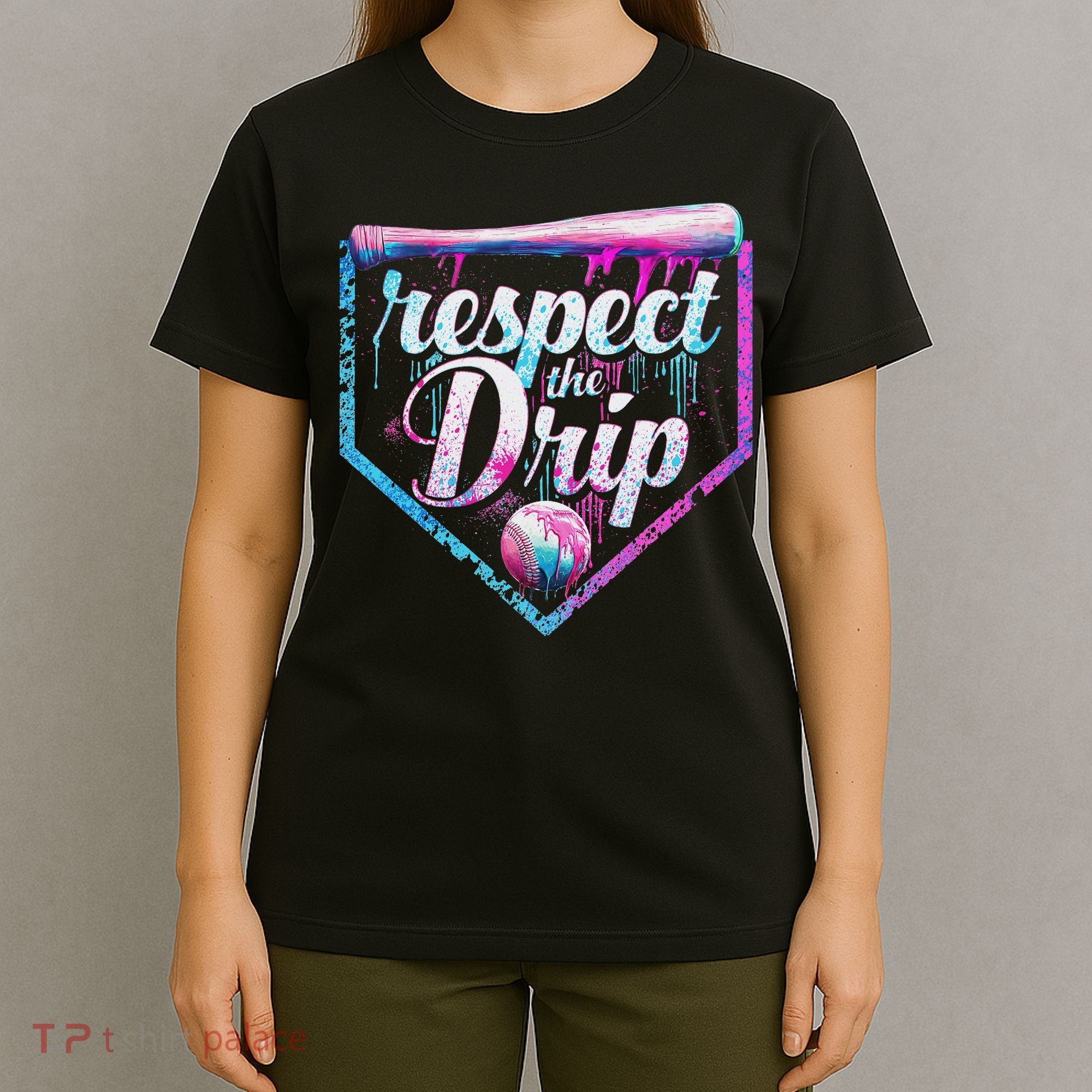 Baseball Drip Ice Cream Dripping Respect The Drip  T-Shirt