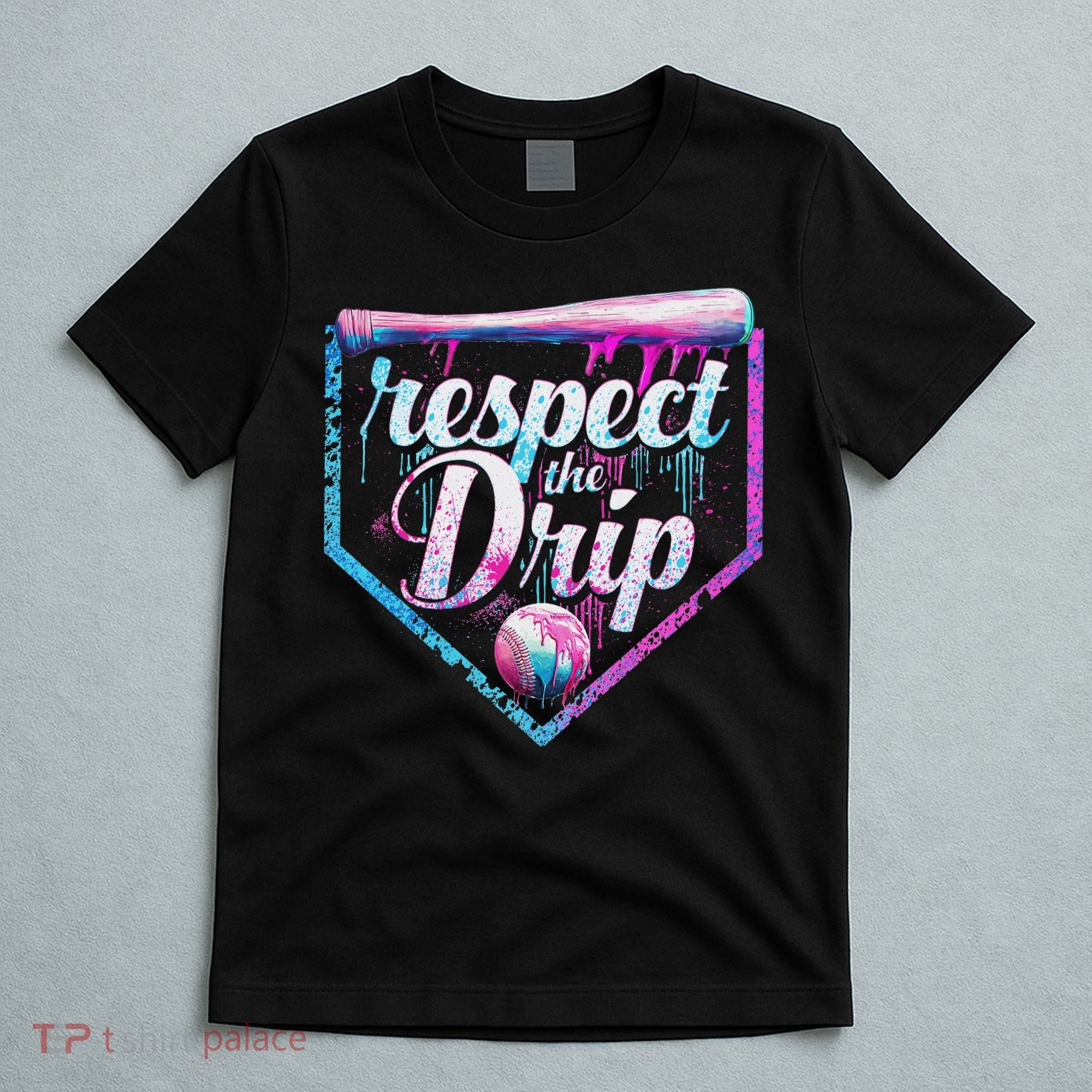 Baseball Drip Ice Cream Dripping Respect The Drip  T-Shirt