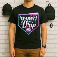 Baseball Drip Ice Cream Dripping Respect The Drip  T-Shirt thumb 6