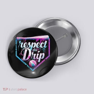 Baseball Drip Ice Cream Dripping Respect The Drip  Button