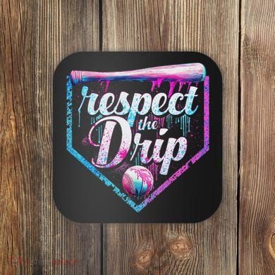 Baseball Drip Ice Cream Dripping Respect The Drip  Coaster