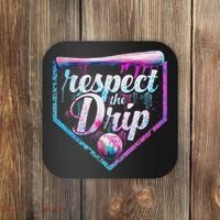 Baseball Drip Ice Cream Dripping Respect The Drip  Coaster thumb 0