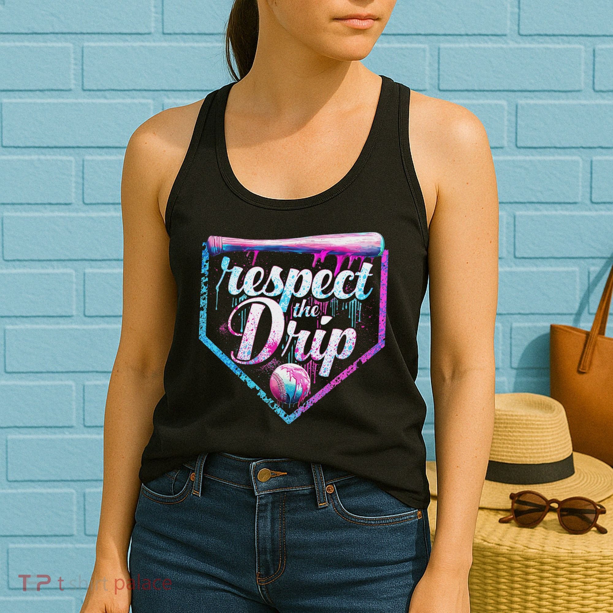 Baseball Drip Ice Cream Dripping Respect The Drip  Women's Tank Top