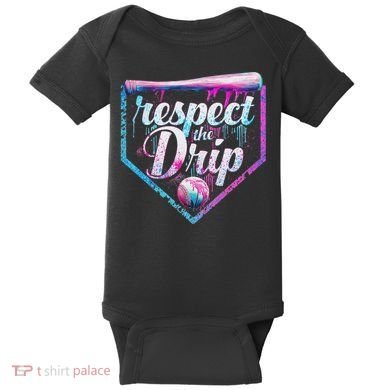Baseball Drip Ice Cream Dripping Respect The Drip  Baby Bodysuit