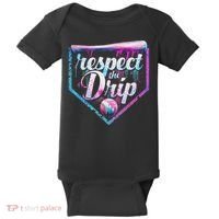 Baseball Drip Ice Cream Dripping Respect The Drip  Baby Bodysuit thumb 0
