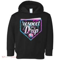 Baseball Drip Ice Cream Dripping Respect The Drip  Toddler Hoodie thumb 0