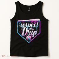 Baseball Drip Ice Cream Dripping Respect The Drip  Tank Top thumb 2