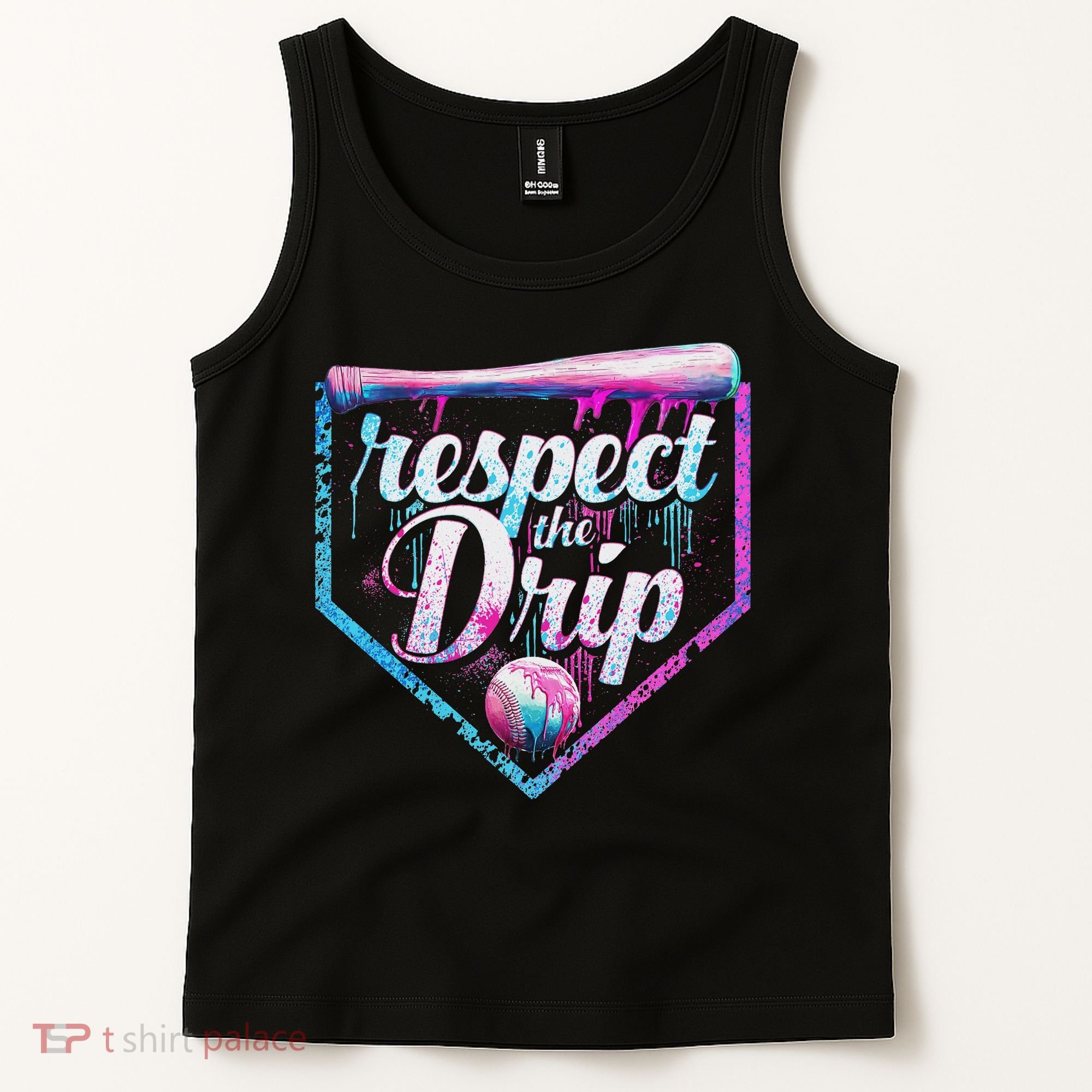 Baseball Drip Ice Cream Dripping Respect The Drip  Tank Top