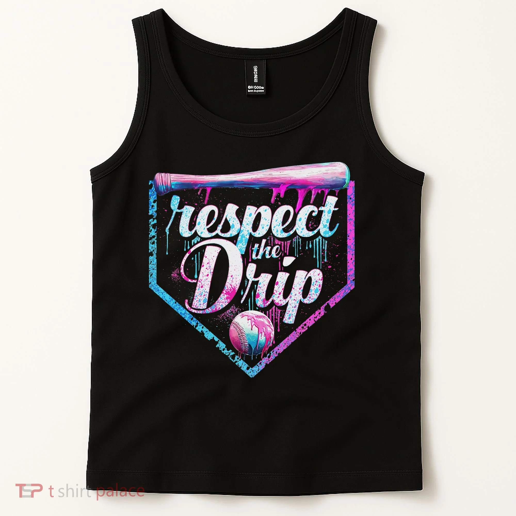 Baseball Drip Ice Cream Dripping Respect The Drip  Tank Top