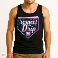 Baseball Drip Ice Cream Dripping Respect The Drip  Tank Top thumb 3