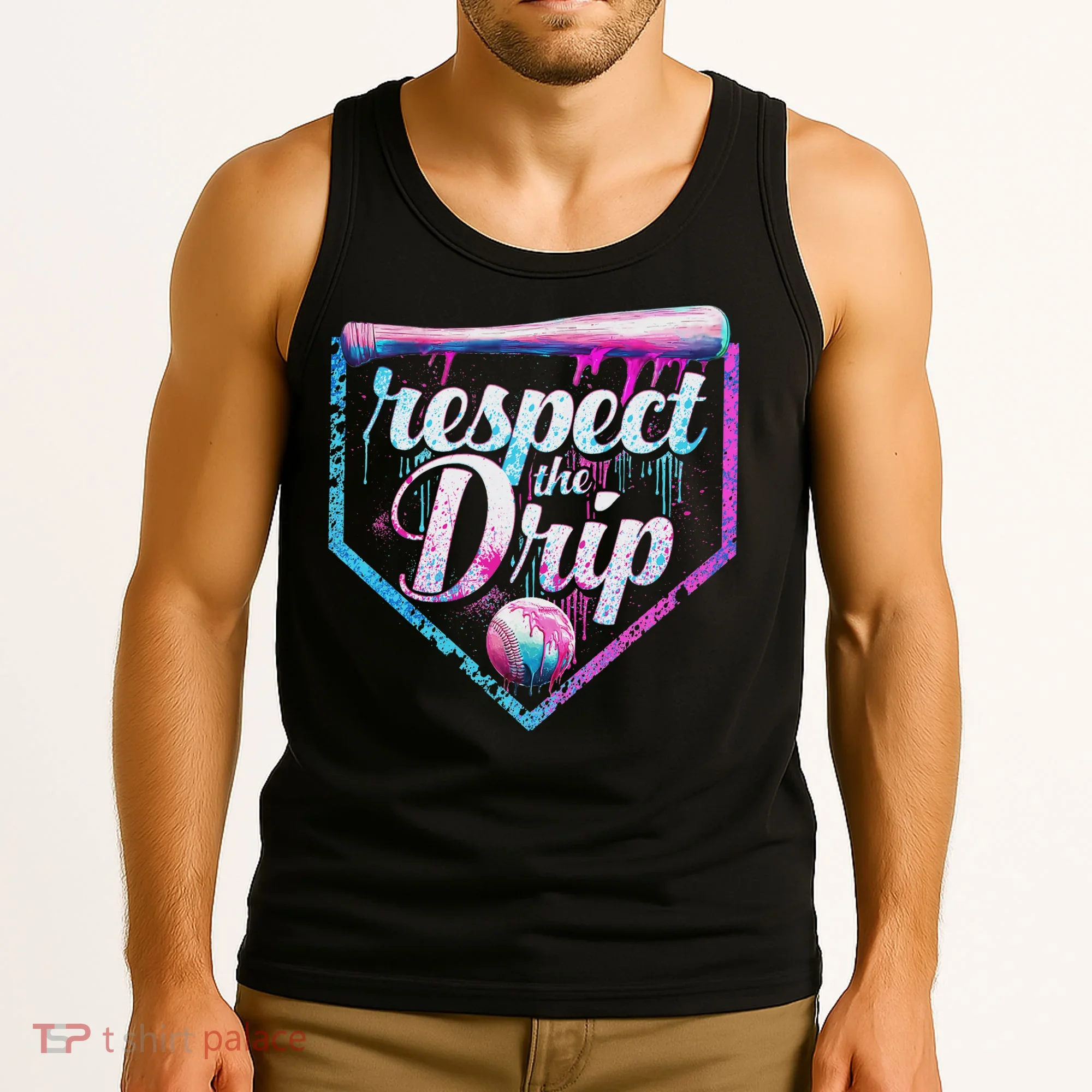 Baseball Drip Ice Cream Dripping Respect The Drip  Tank Top
