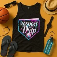 Baseball Drip Ice Cream Dripping Respect The Drip  Tank Top thumb 4