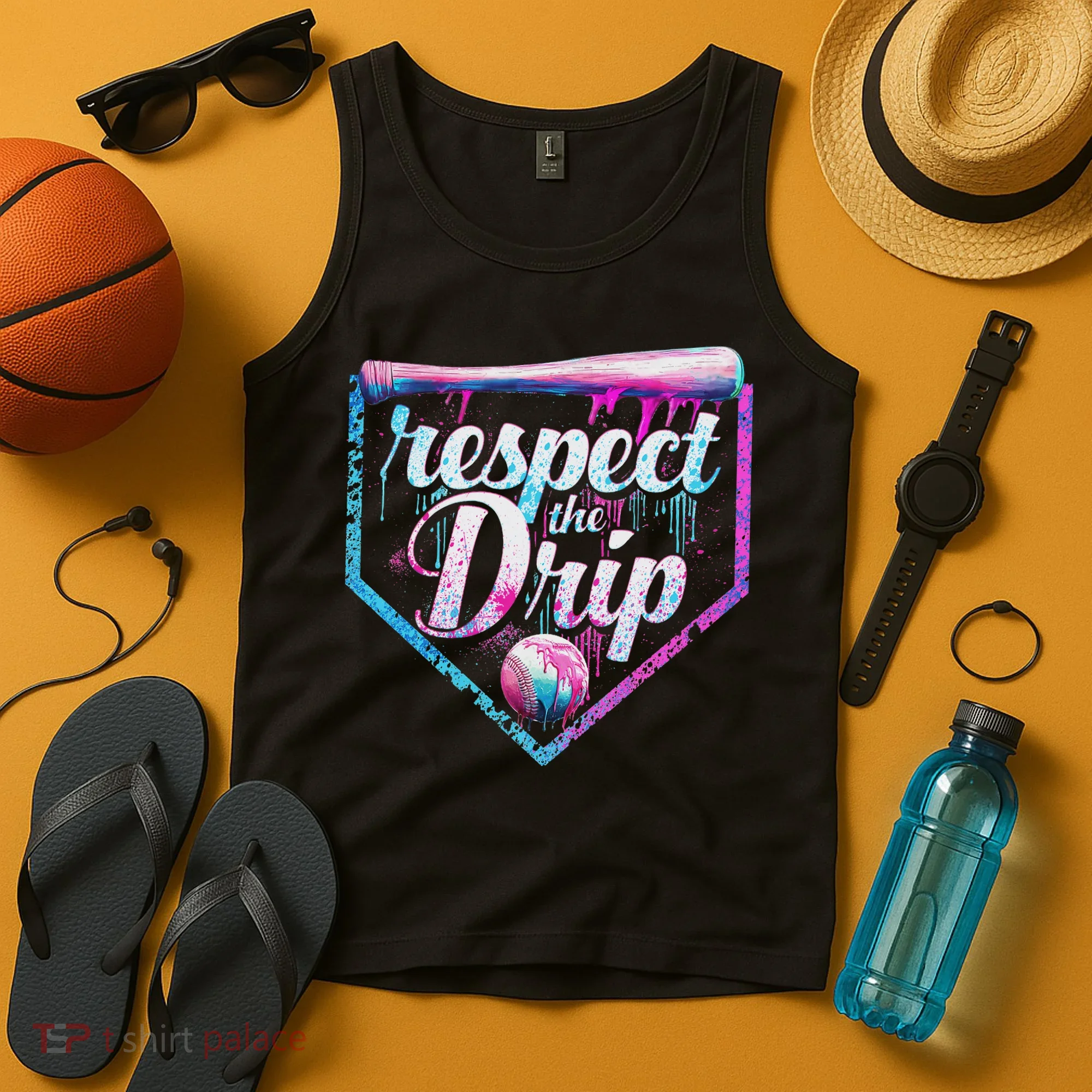 Baseball Drip Ice Cream Dripping Respect The Drip  Tank Top