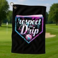 Baseball Drip Ice Cream Dripping Respect The Drip  Golf Towel thumb 1
