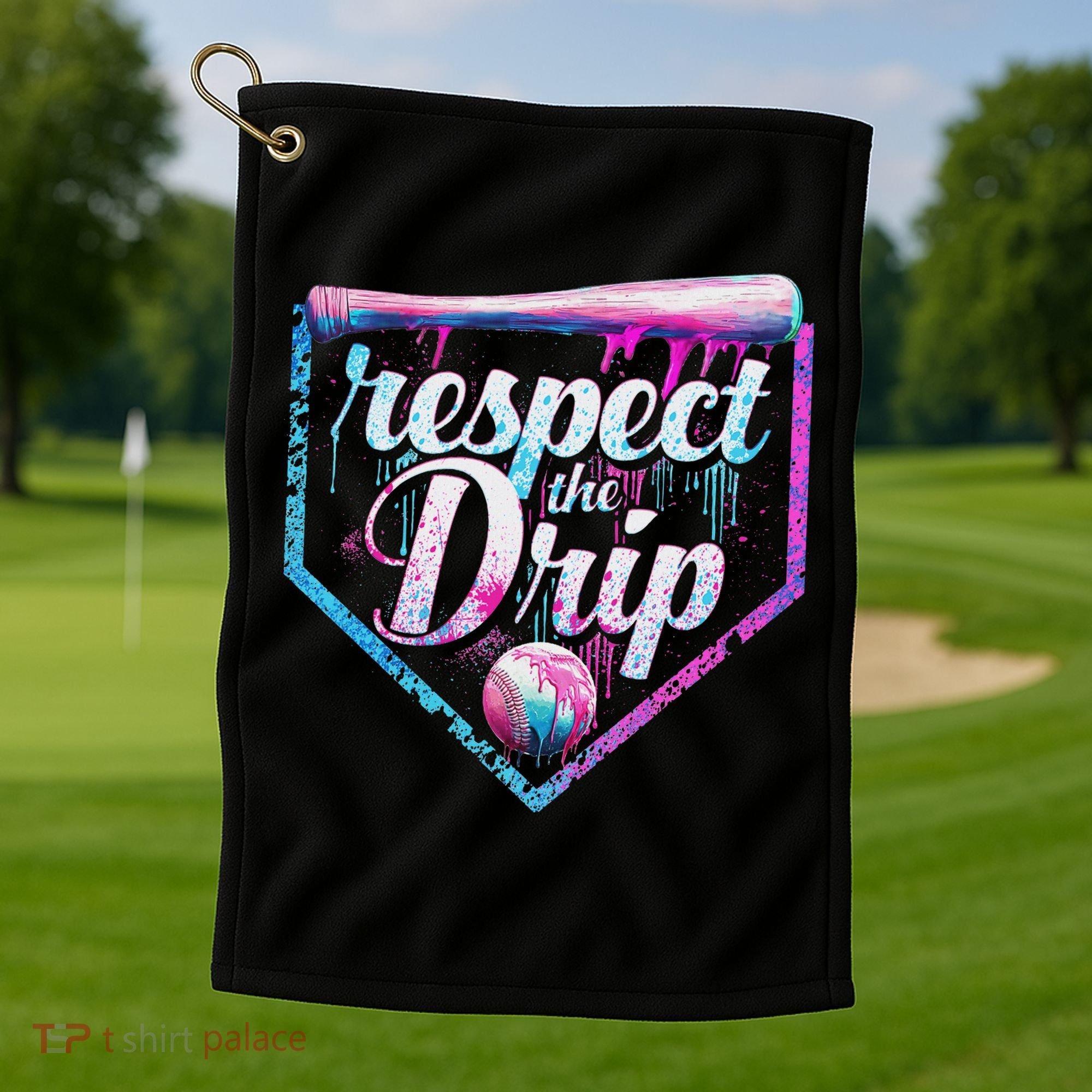 Baseball Drip Ice Cream Dripping Respect The Drip  Golf Towel
