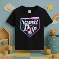 Baseball Drip Ice Cream Dripping Respect The Drip  Toddler T-Shirt thumb 3