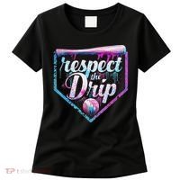 Baseball Drip Ice Cream Dripping Respect The Drip  Women's T-Shirt thumb 0